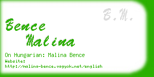 bence malina business card